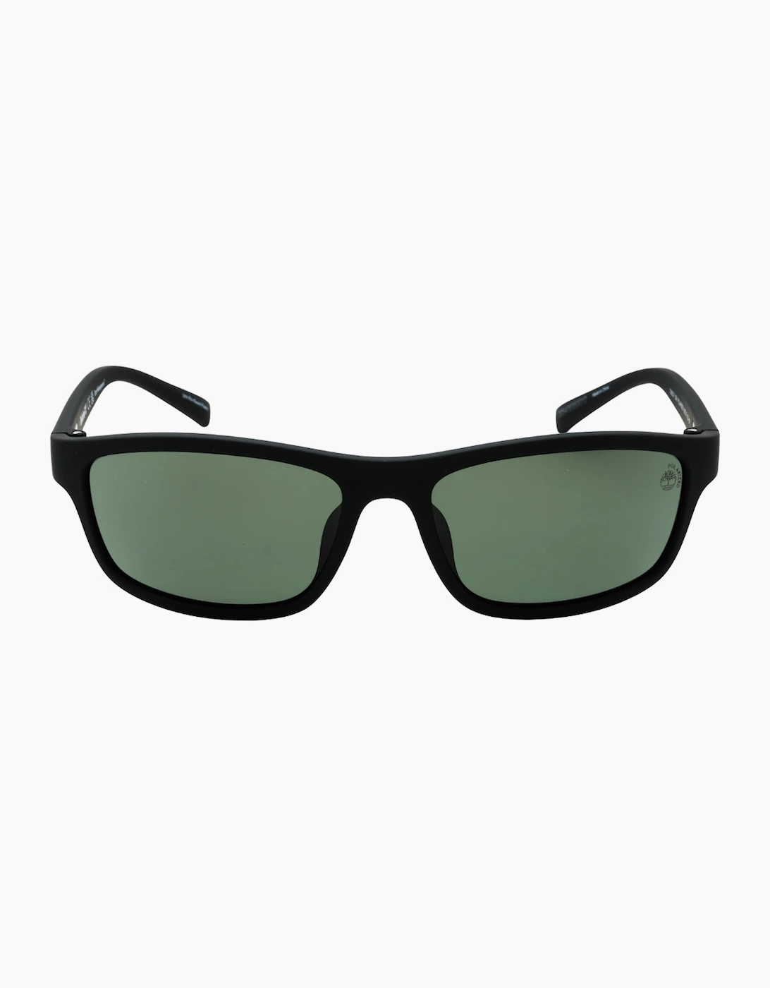 Men's Timberland Matte Black Frame Green Polarized Lens Sunglasses - Size: ONE size