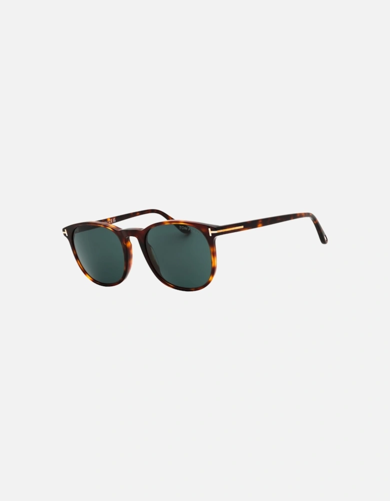 Red Havana Frame Blue Lensed Sunglasses