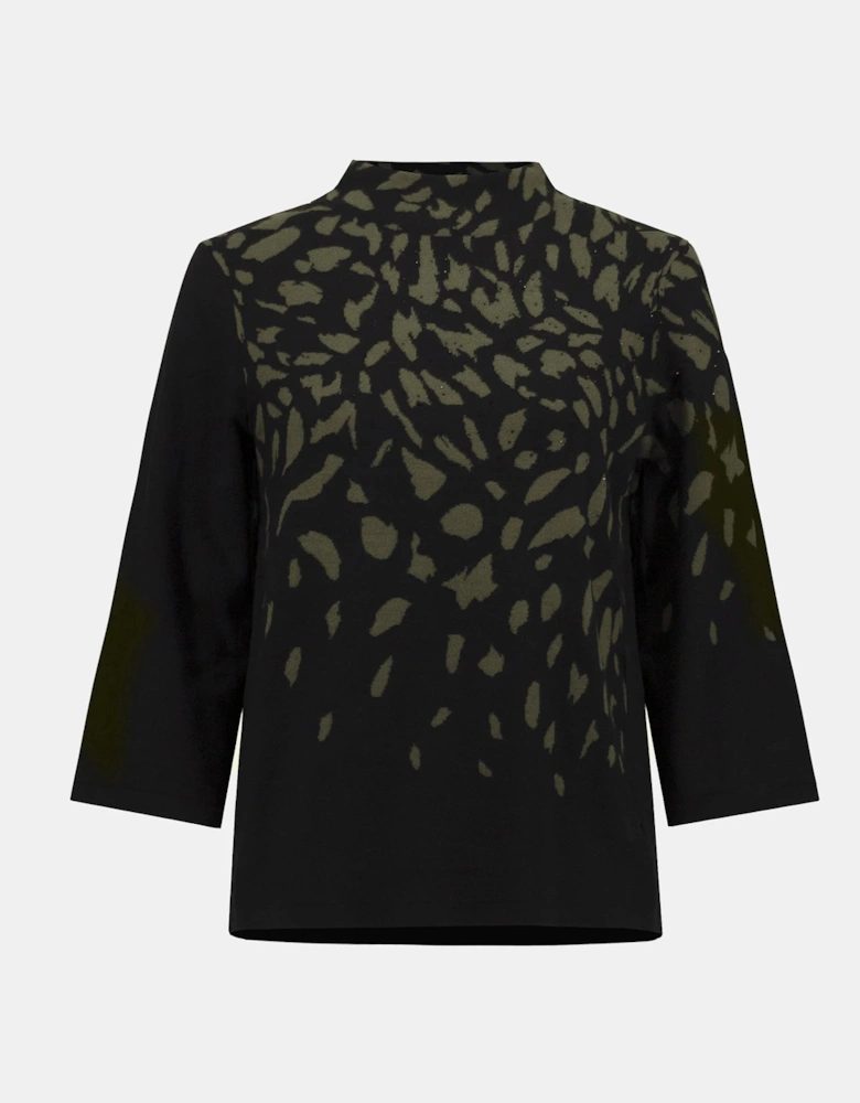 Jacquard animal print sweater