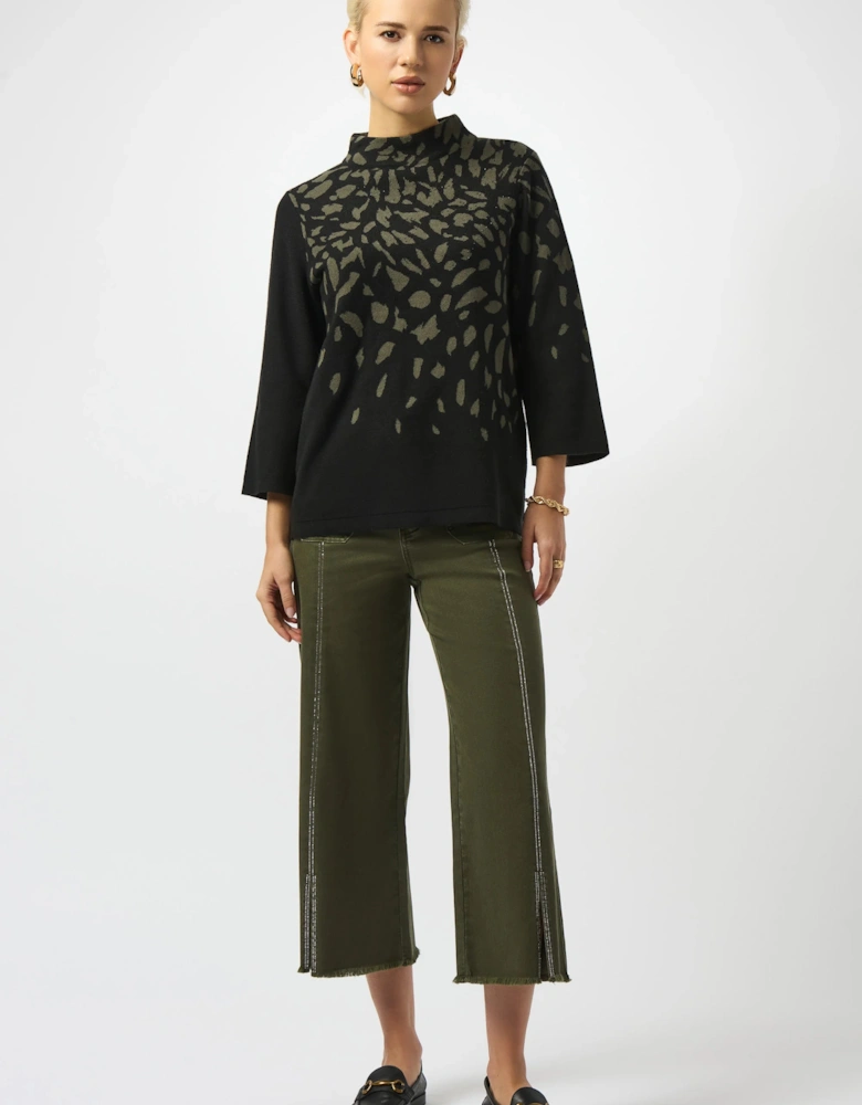 Jacquard animal print sweater