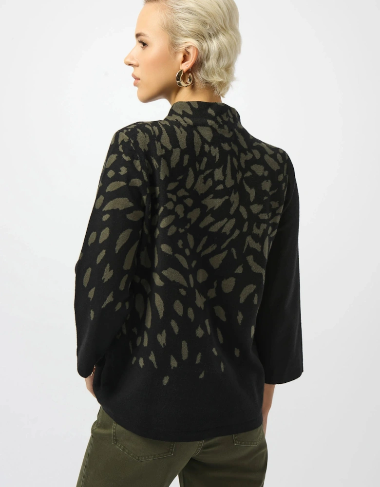 Jacquard animal print sweater