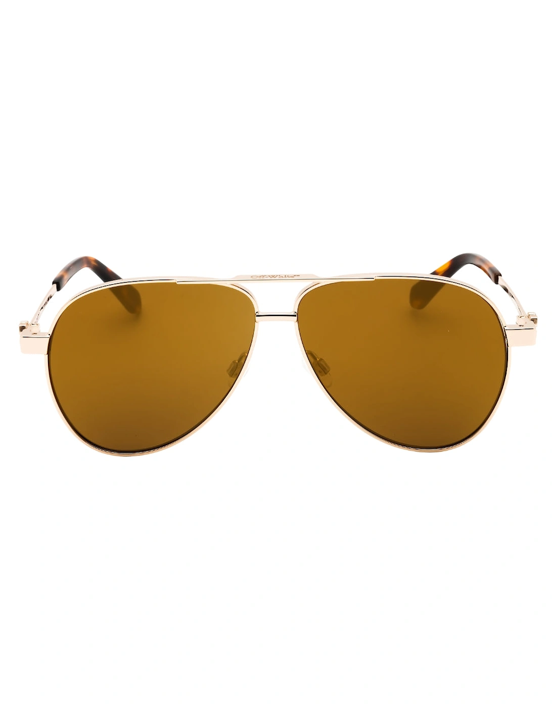 Off-White Men's White/Gold Off- Ruston Mirrored Sunglasses - Size: One Size