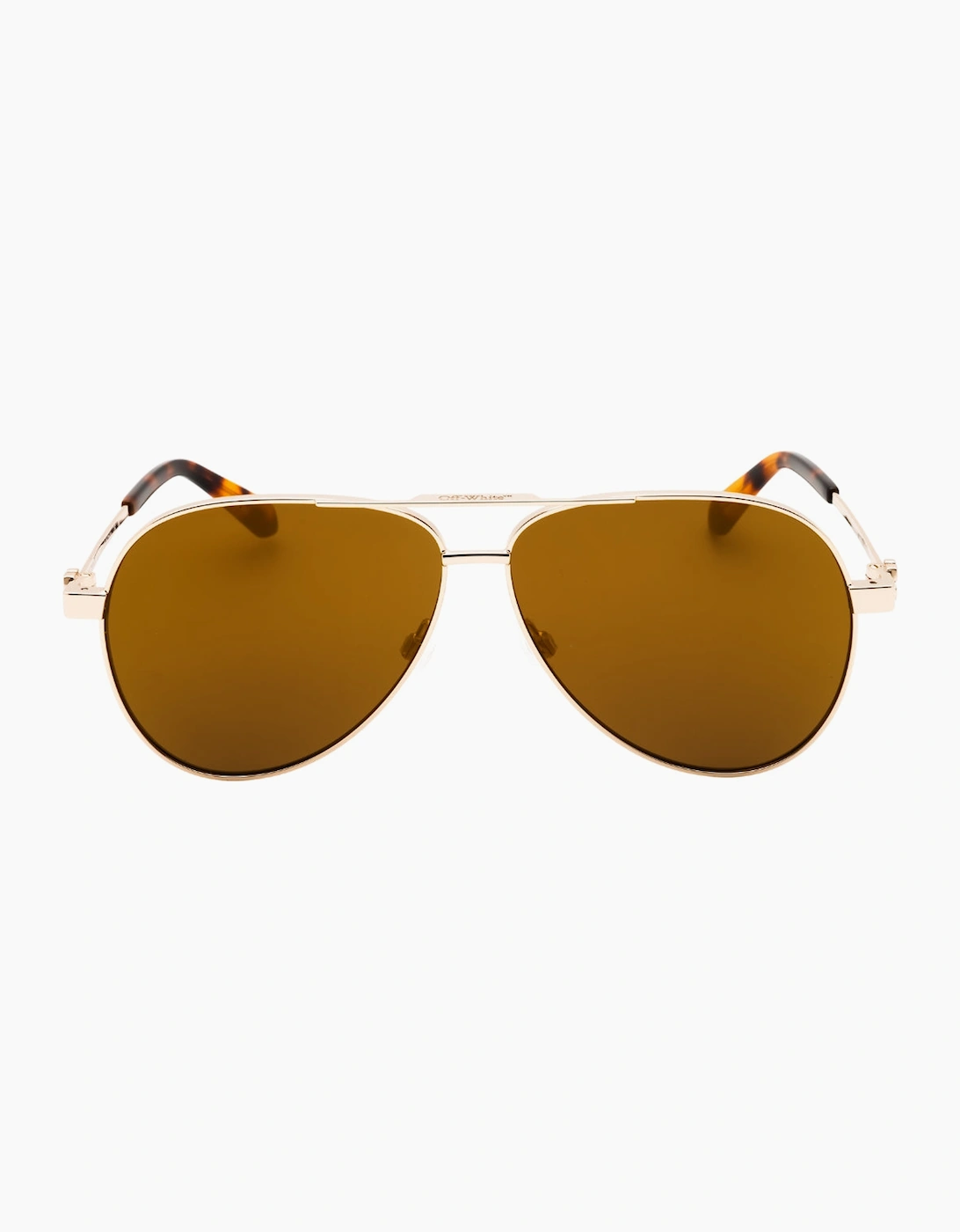 Off-White Unisex White/Gold Off- Ruston L Mirrored Sunglasses - Size: One Size