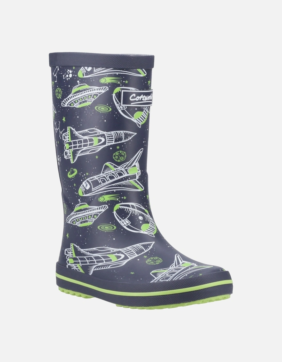 Cotswold Unisex Navy Charlbury Rubber Multicoloured Wellington Boots - : Size 13 Kids