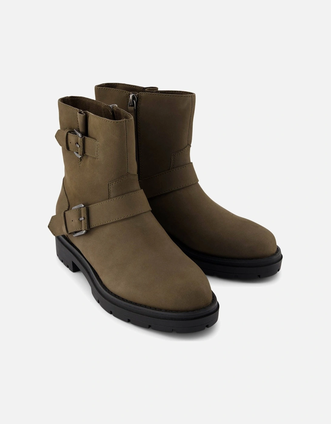 TOMS Women's TOMS Ionie Moto Leather Women's Canteen Boots - Green