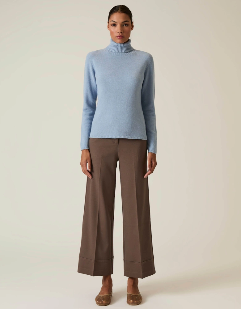 Pale Blue Polo Neck Jumper
