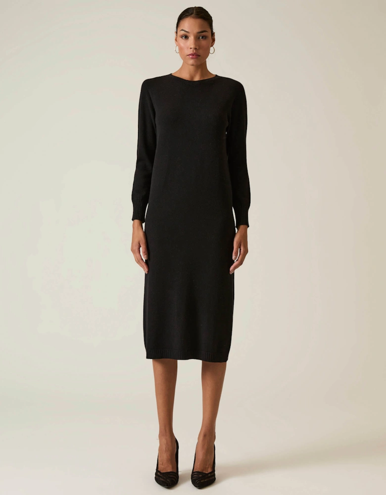 Black Knitted Midi Dress