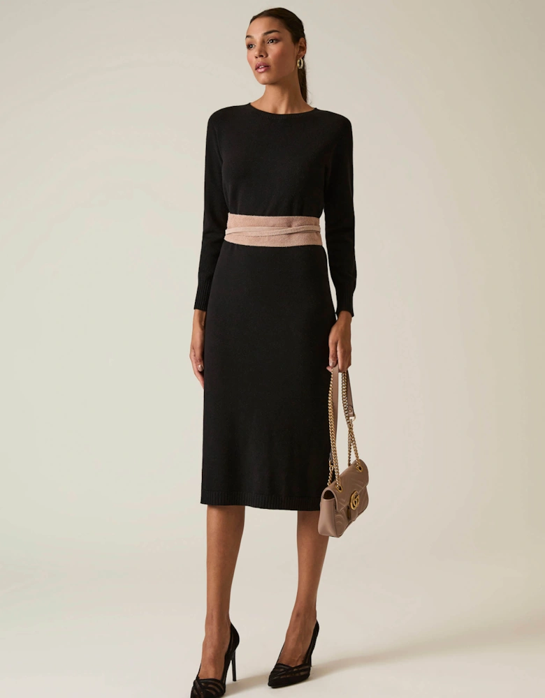 Black Knitted Midi Dress