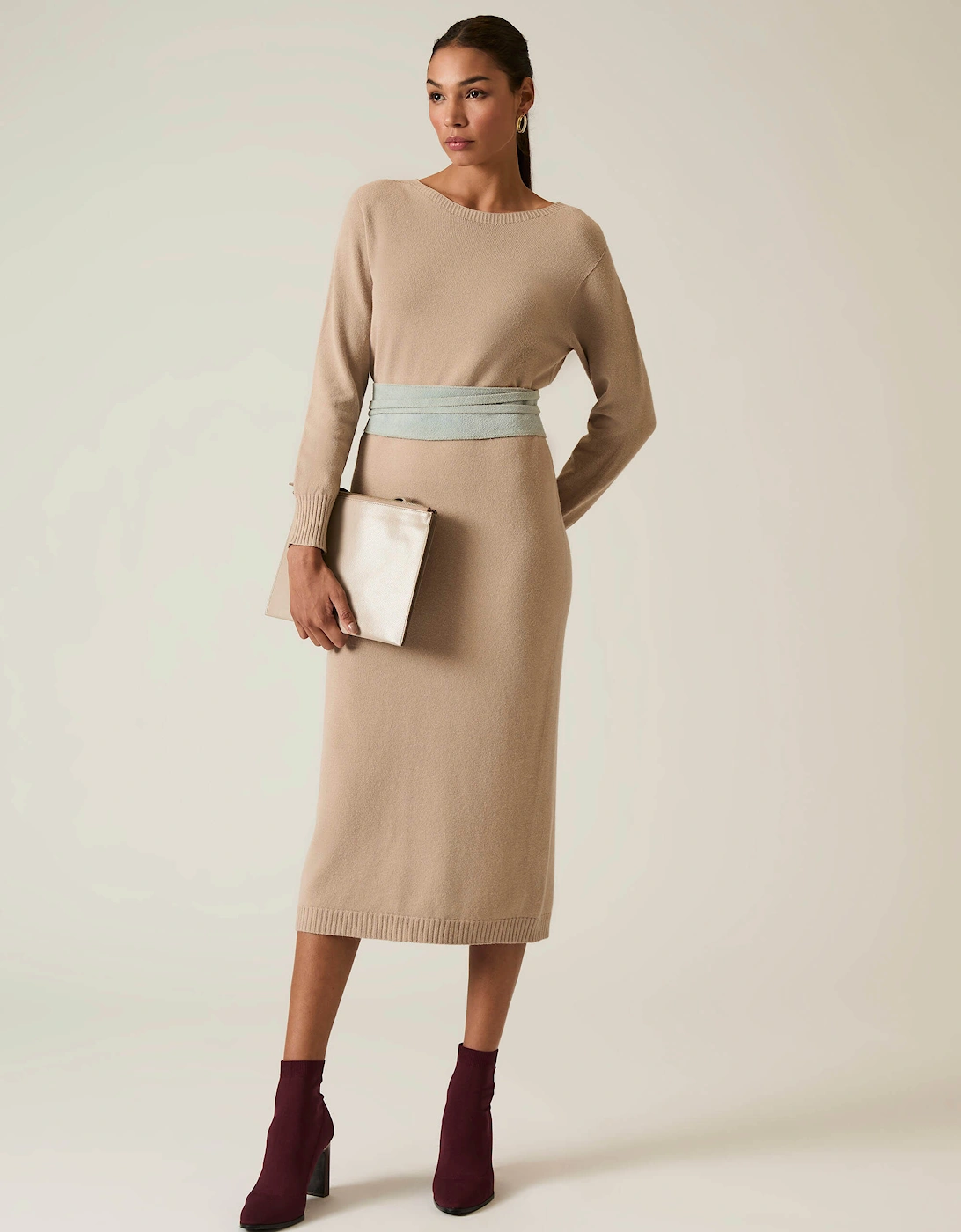 Taupe Knitted Midi Dress, 8 of 7