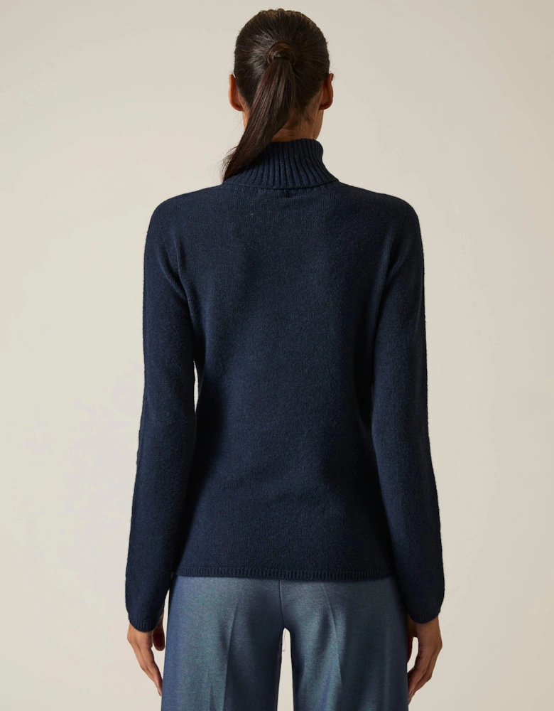 Navy Polo Neck Jumper