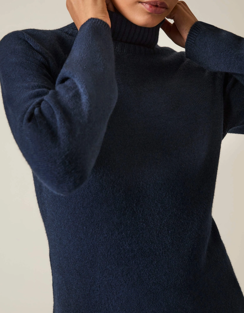 Navy Polo Neck Jumper
