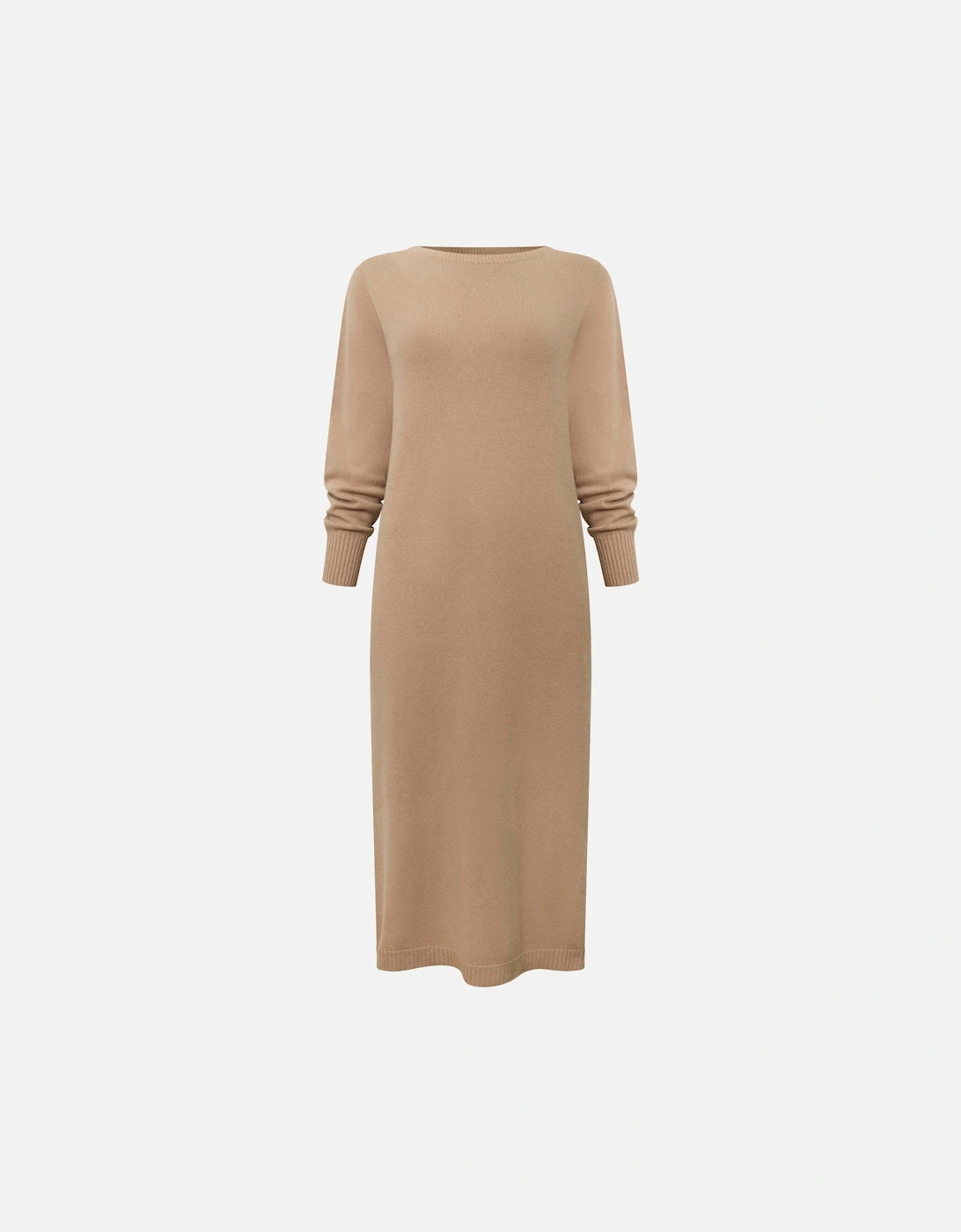 Taupe Knitted Midi Dress
