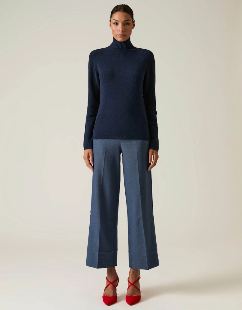 Navy Polo Neck Jumper