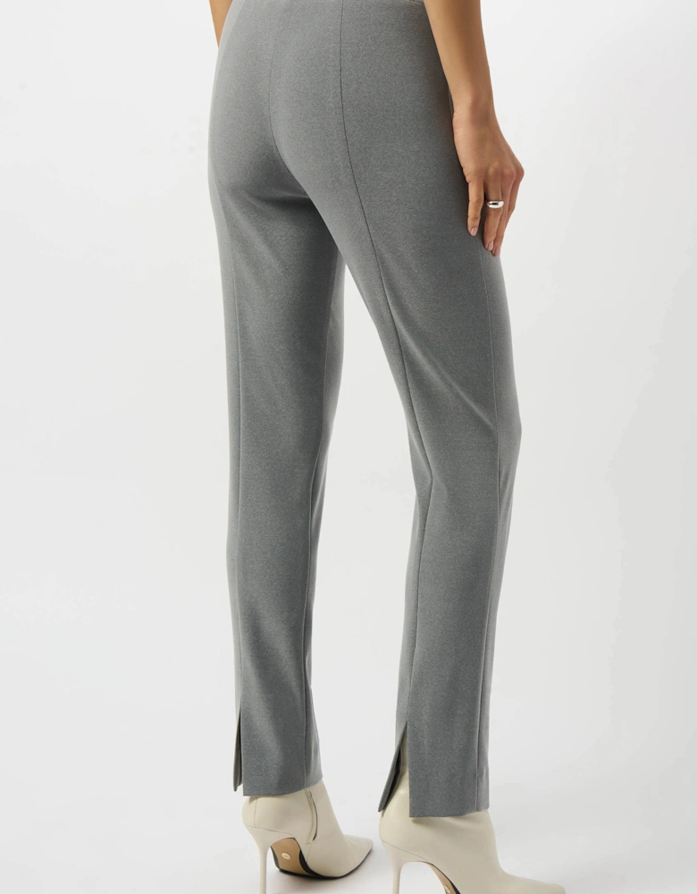 Melange silky knit straight leg pull on pants