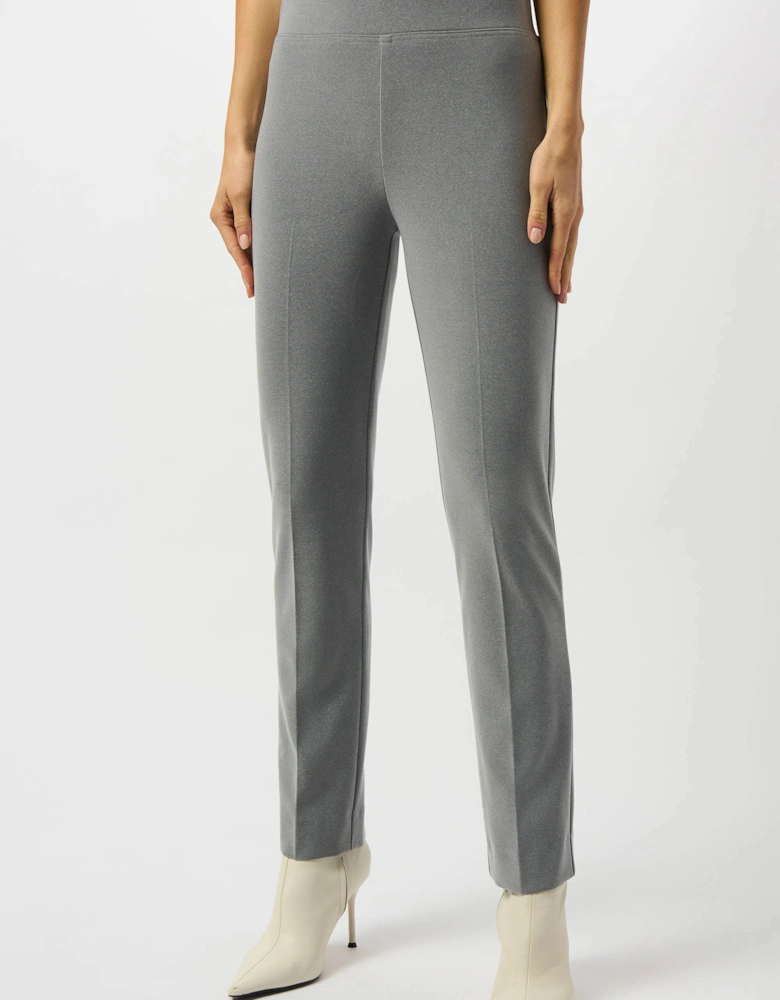 Melange silky knit straight leg pull on pants
