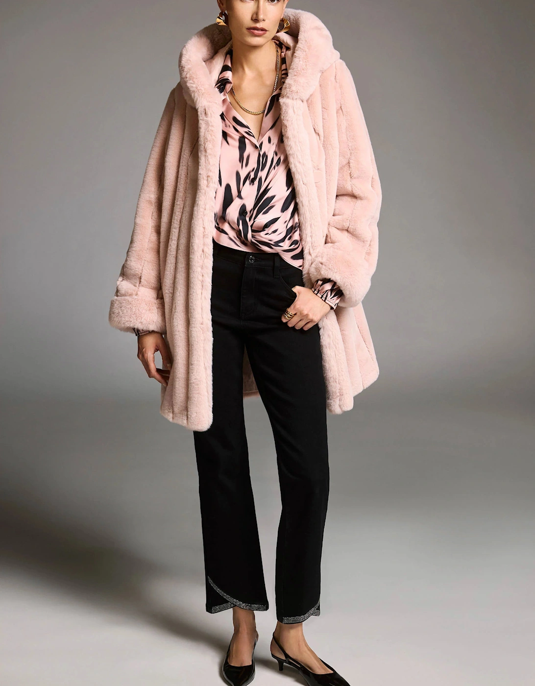 Recycled satin animal print draped top