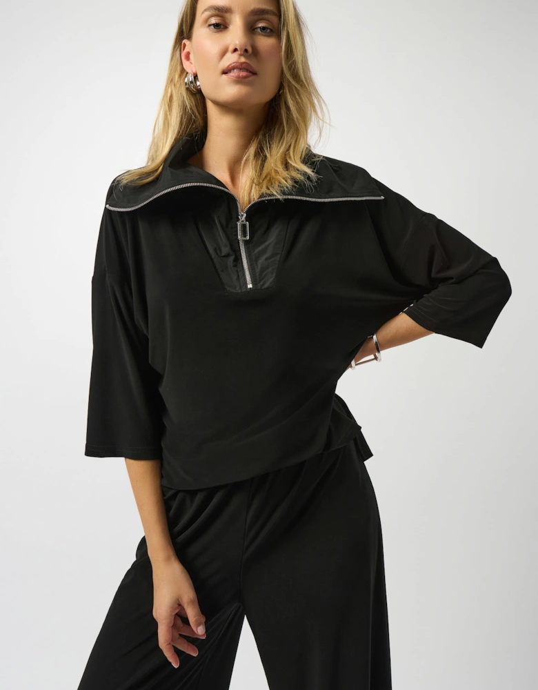 Silky knit & memory culotte jumpsuit