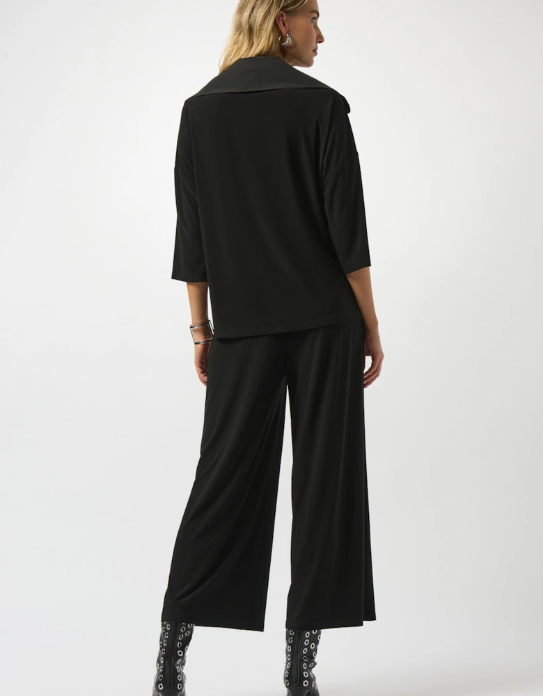 Silky knit & memory culotte jumpsuit