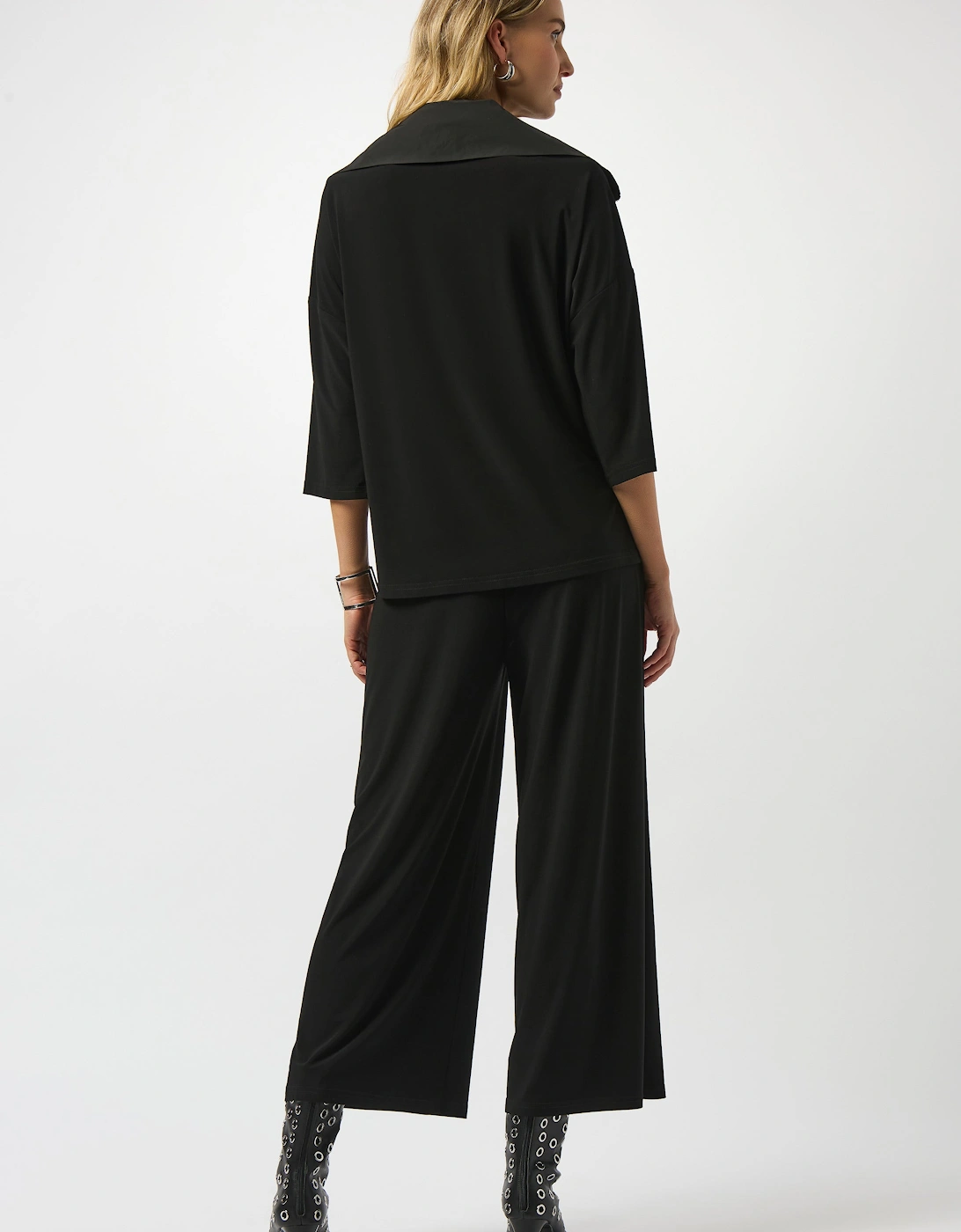 Silky knit & memory culotte jumpsuit