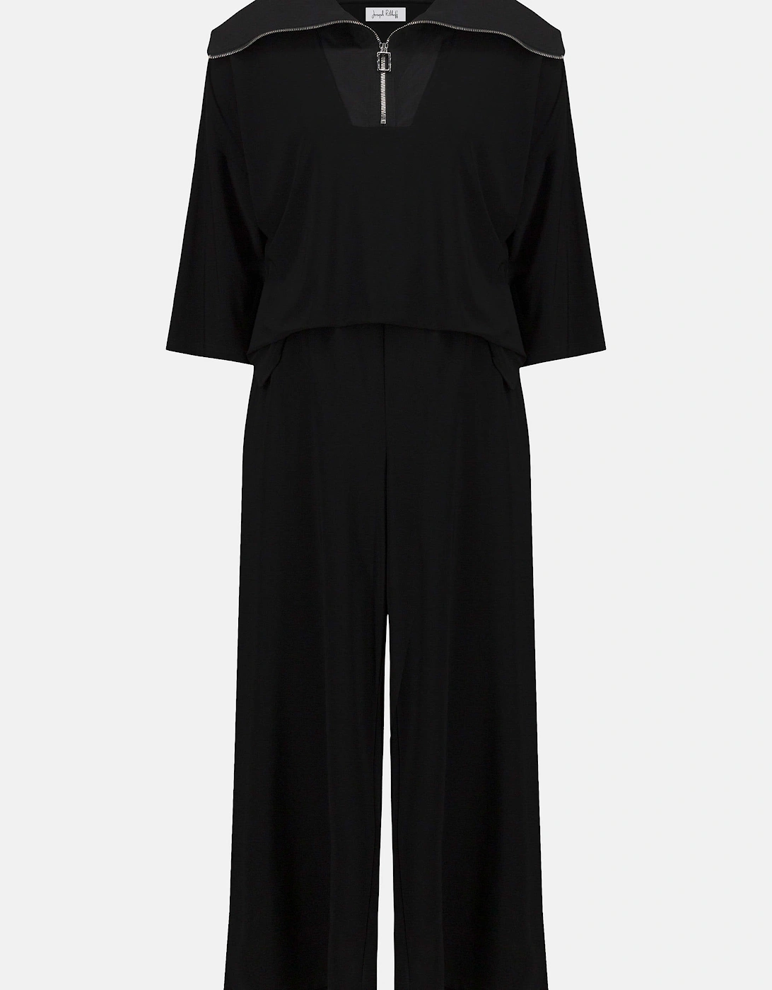 Silky knit & memory culotte jumpsuit