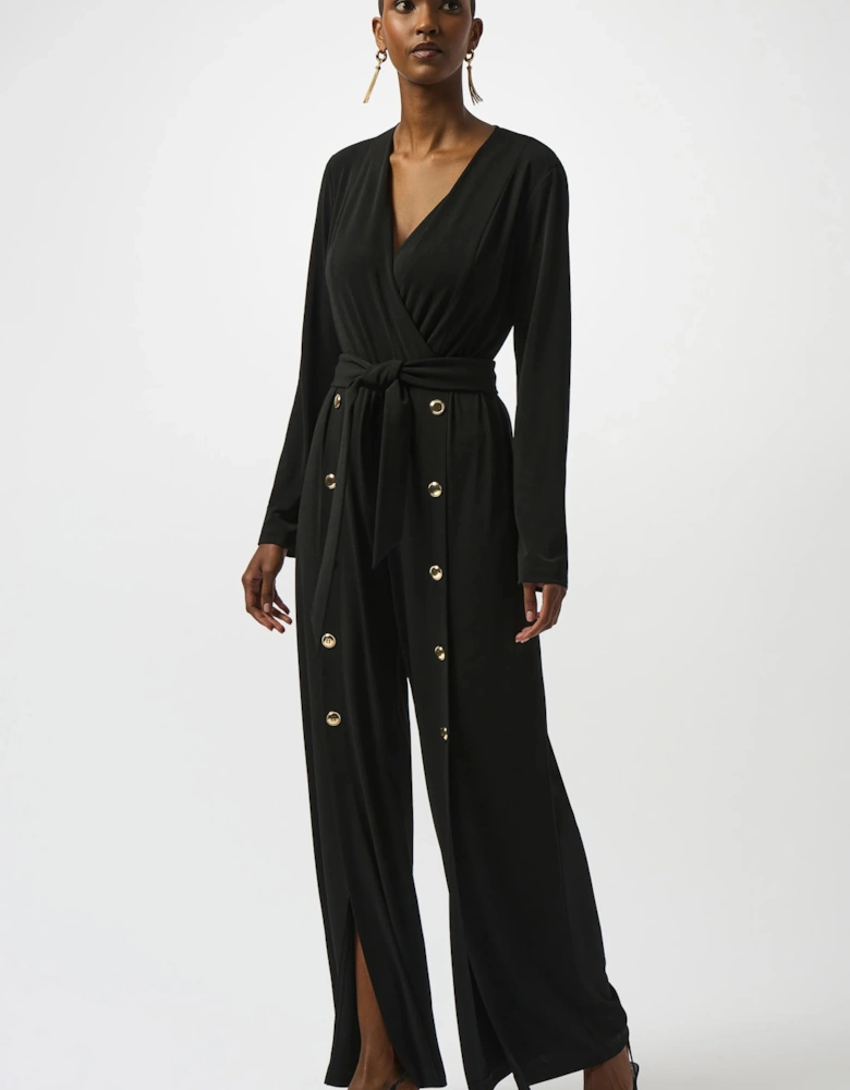 Moss crepe wide leg jumpsuit