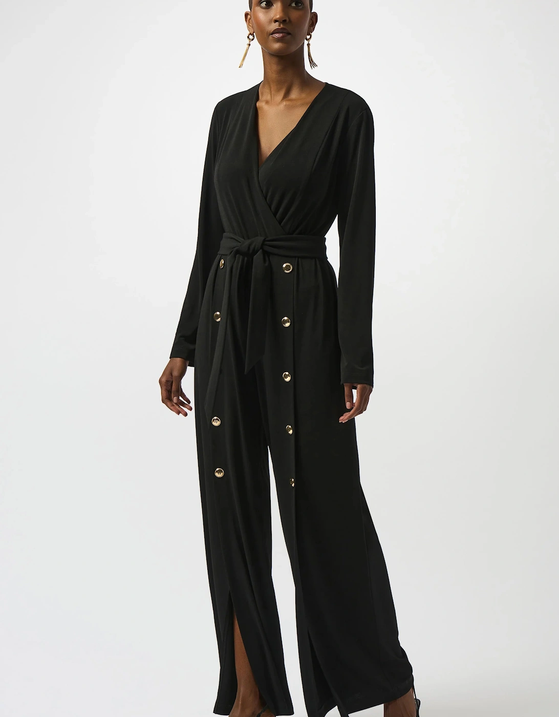 Moss crepe wide leg jumpsuit