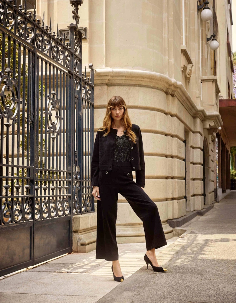 Sweater knit straight leg pants
