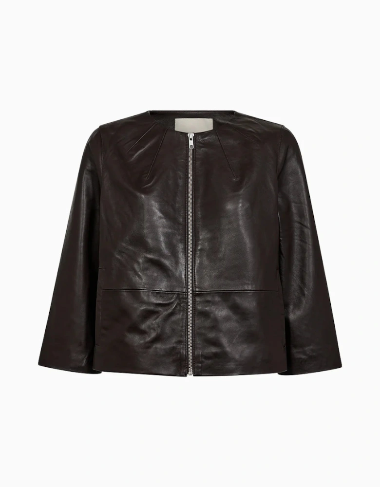 Lanni leather 3/4 sleeve leather jacket