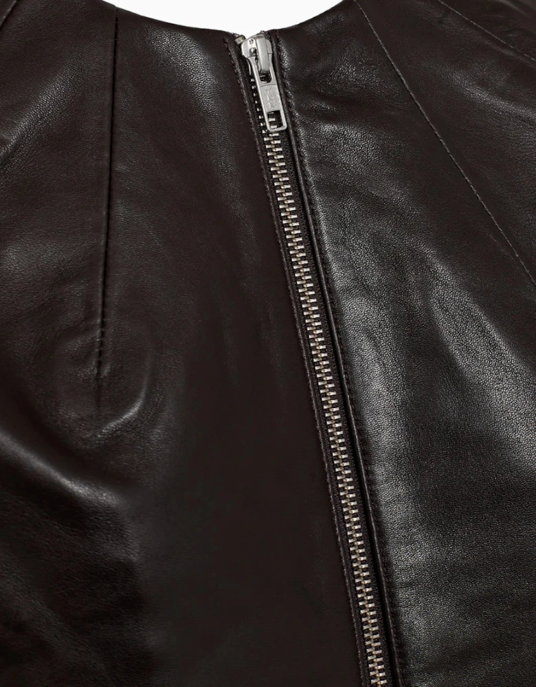 Lanni leather 3/4 sleeve leather jacket