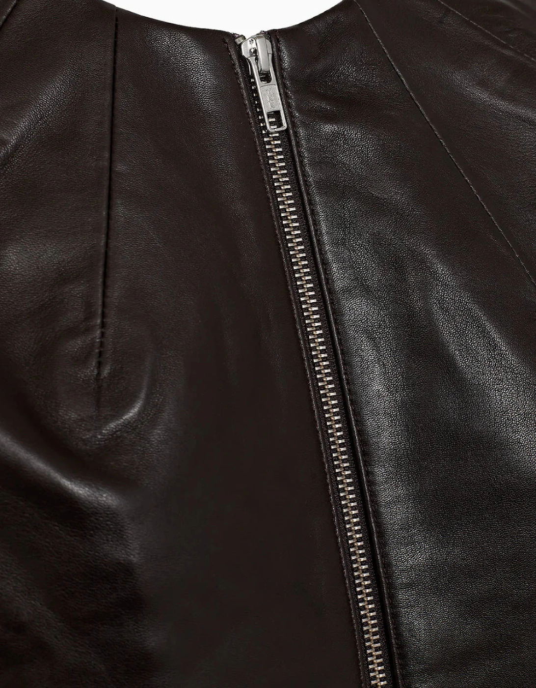 Lanni leather 3/4 sleeve leather jacket