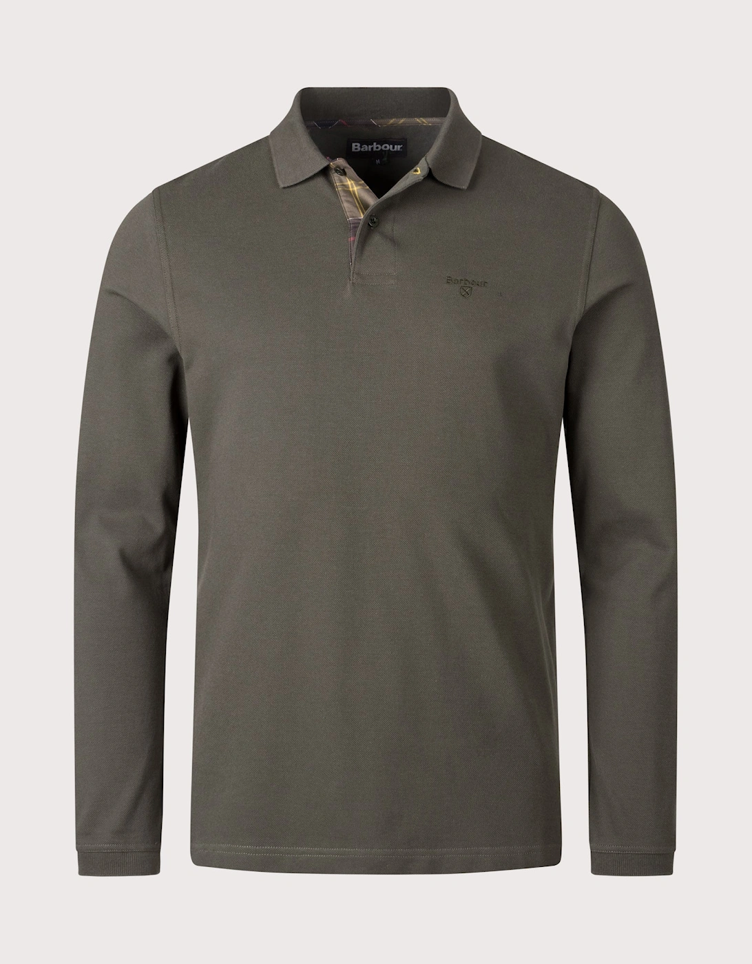 Long Sleeve Tartan Placket Polo Shirt, 4 of 3