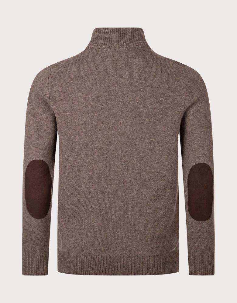Essential Patch Quarter Zip Knitted Jumper