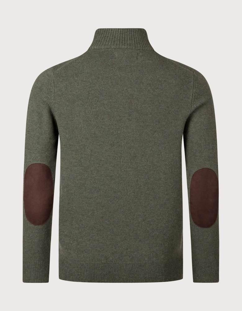Essential Patch Quarter Zip Knitted Jumper