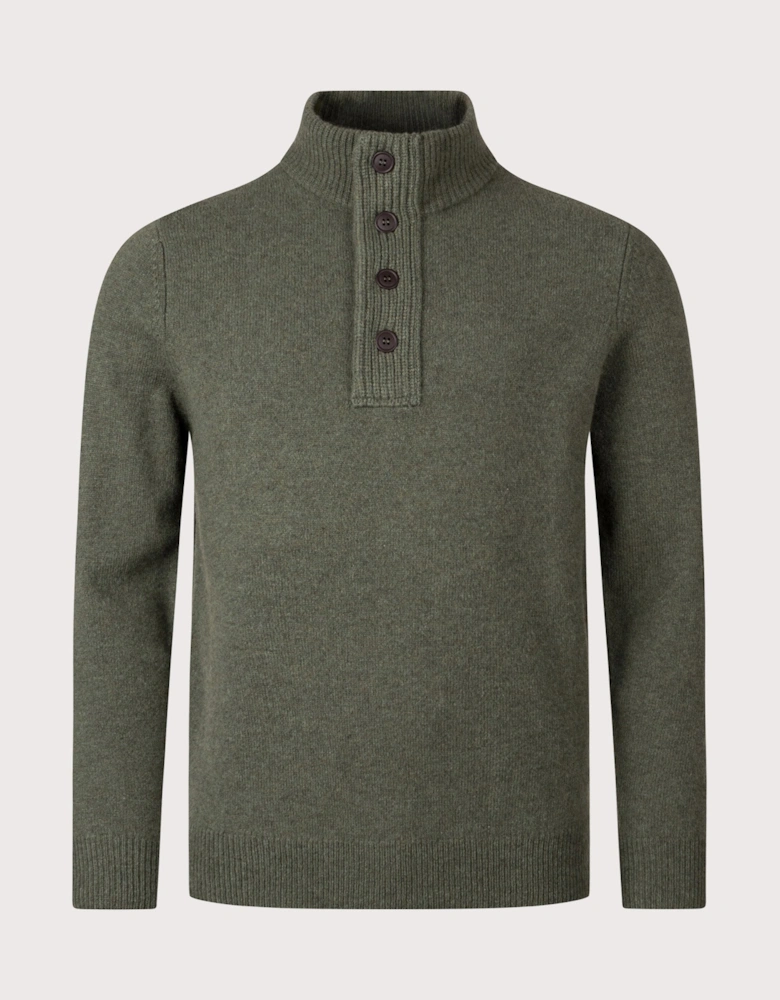 Essential Patch Quarter Zip Knitted Jumper