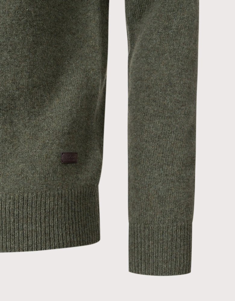 Essential Patch Quarter Zip Knitted Jumper