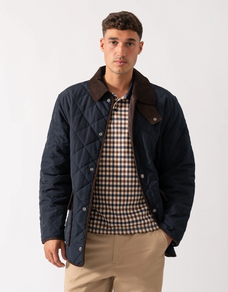Mens Diamond Quilted Fleece Jacket - 433 Evening Blue