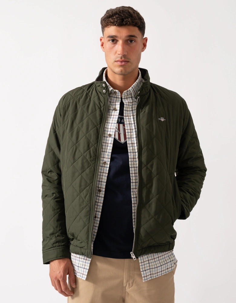 Mens Quilted Windcheater Jacket - 368 Dark Moss Green
