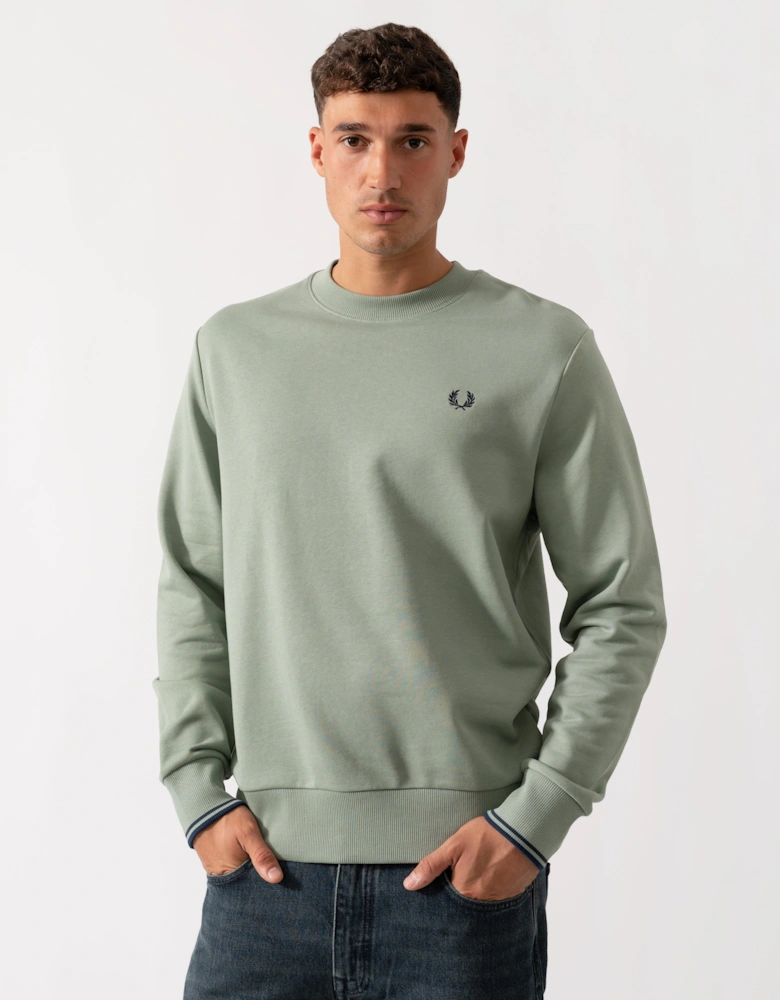 Mens Crew Neck Sweatshirt - Bayleaf/Dark Airforce/Tennis Blue Z49