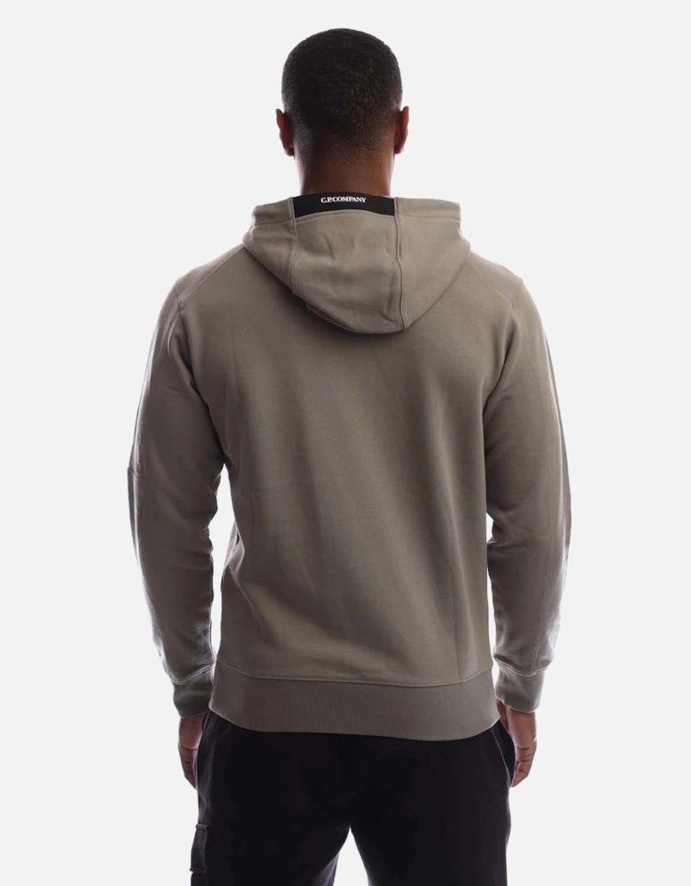 Diagonal Raised Fleece Lens Hoodie