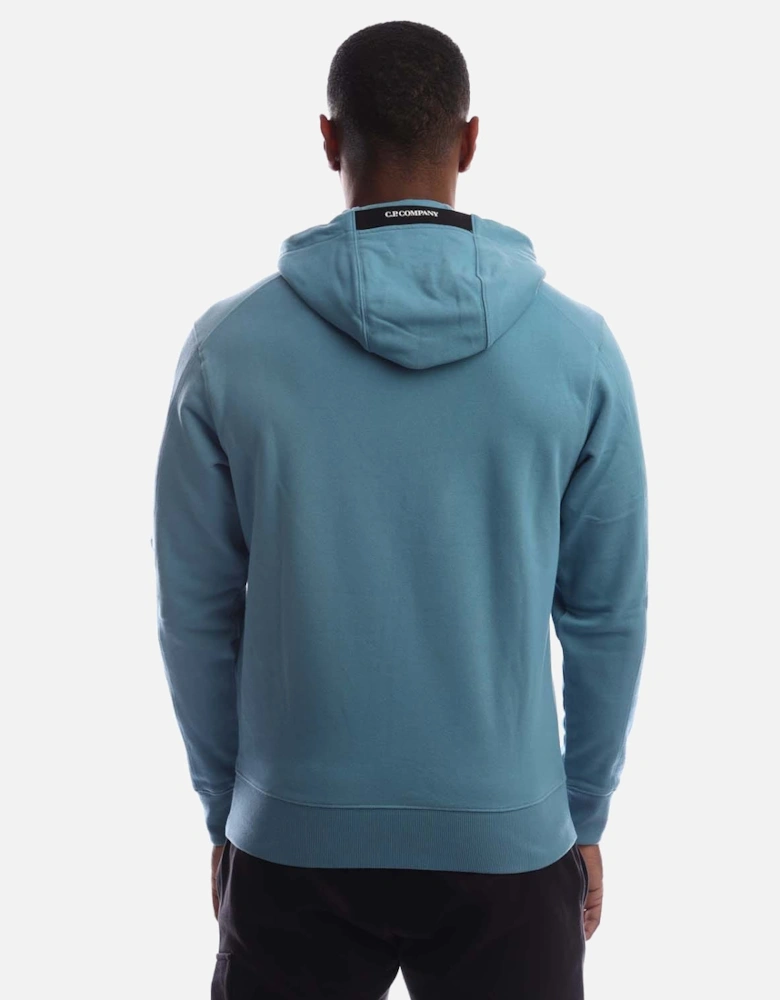 Diagonal Raised Fleece Lens Hoodie