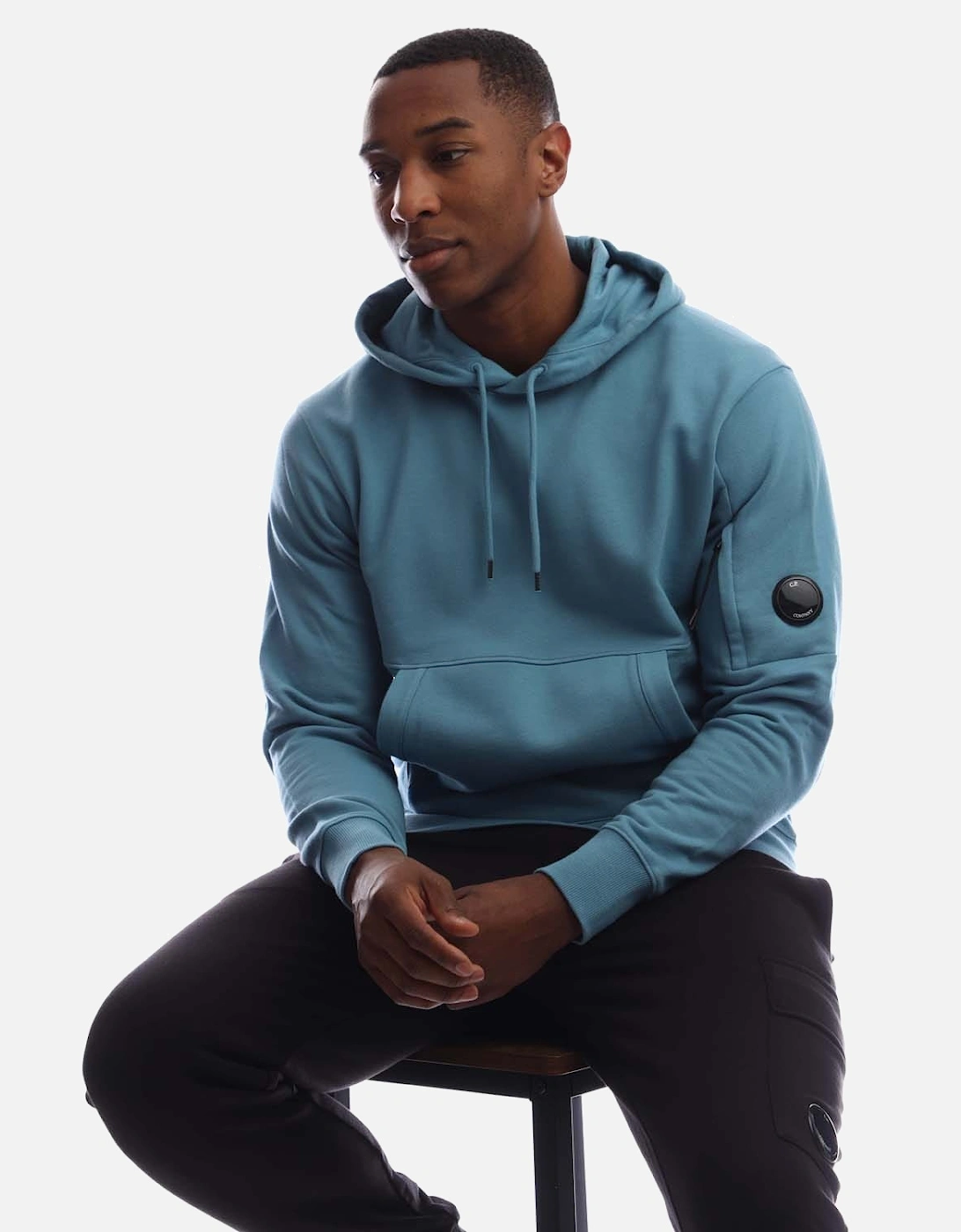 Diagonal Raised Fleece Lens Hoodie