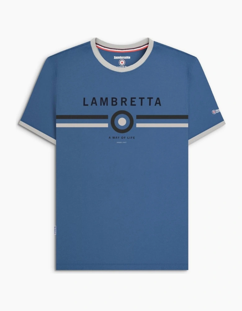 Lambretta Mens Target Ringer Retro T-Shirt