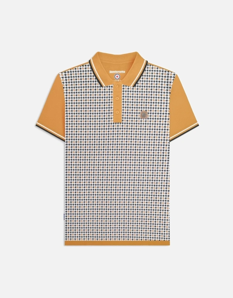 Mens Houndstooth Short Sleeve Polo Shirt