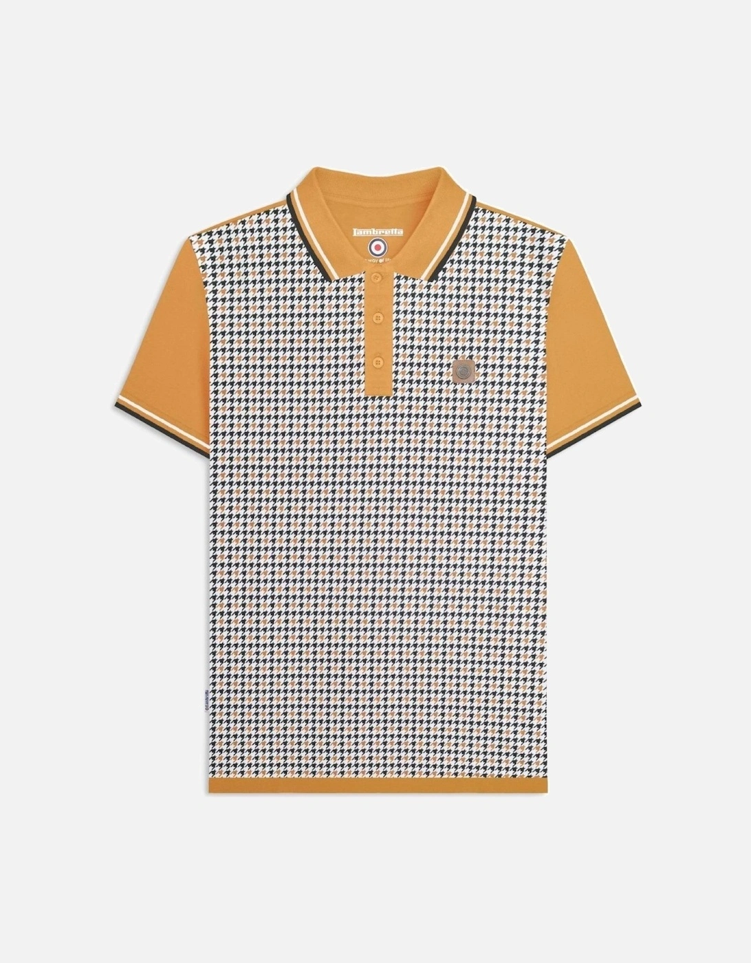 Mens Houndstooth Short Sleeve Polo Shirt, 2 of 1