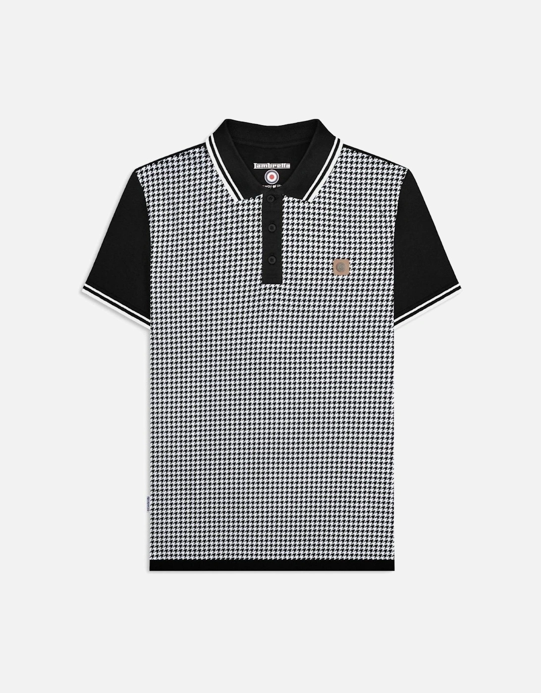 Mens Houndstooth Short Sleeve Polo Shirt, 2 of 1