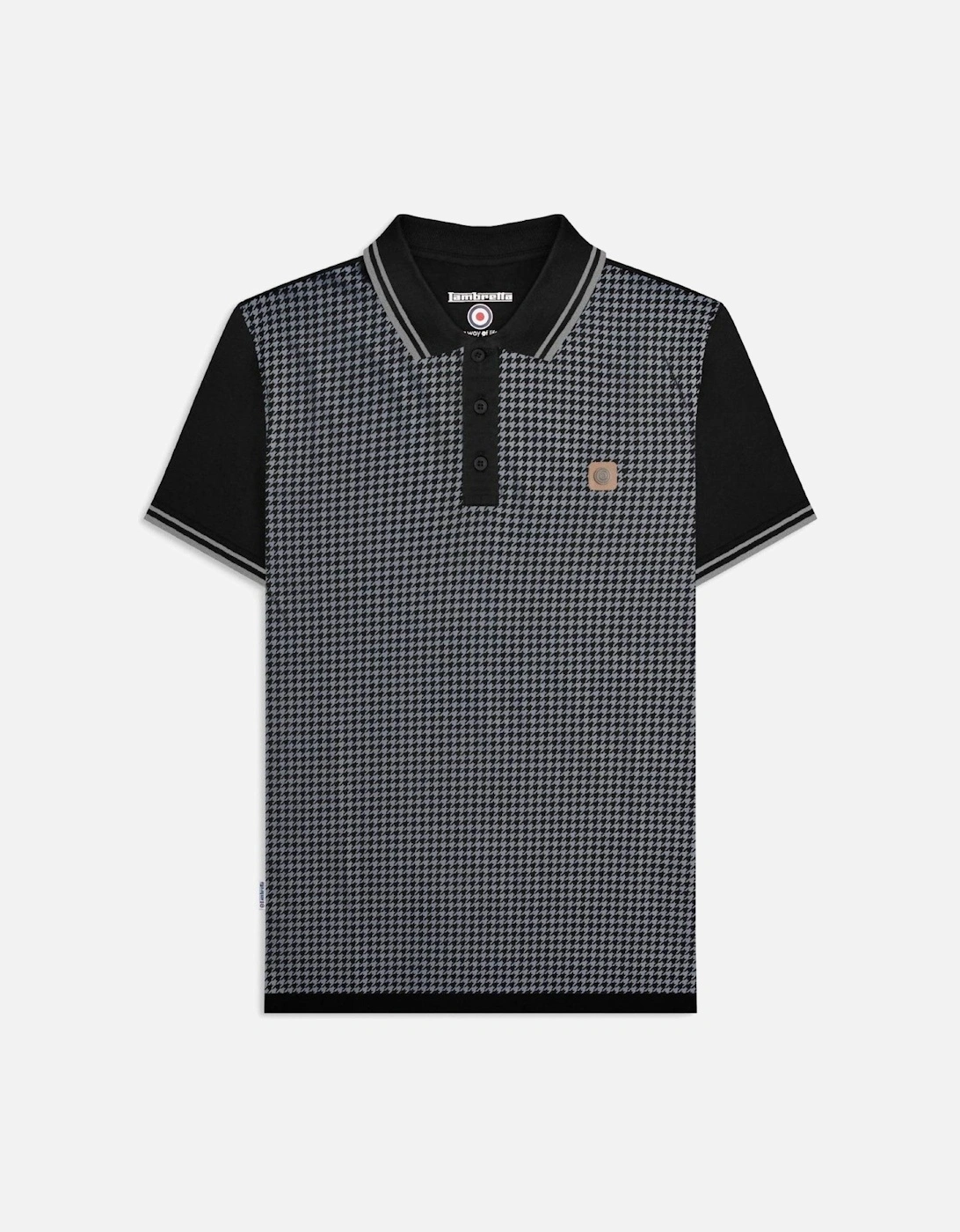 Mens Houndstooth Short Sleeve Polo Shirt, 2 of 1