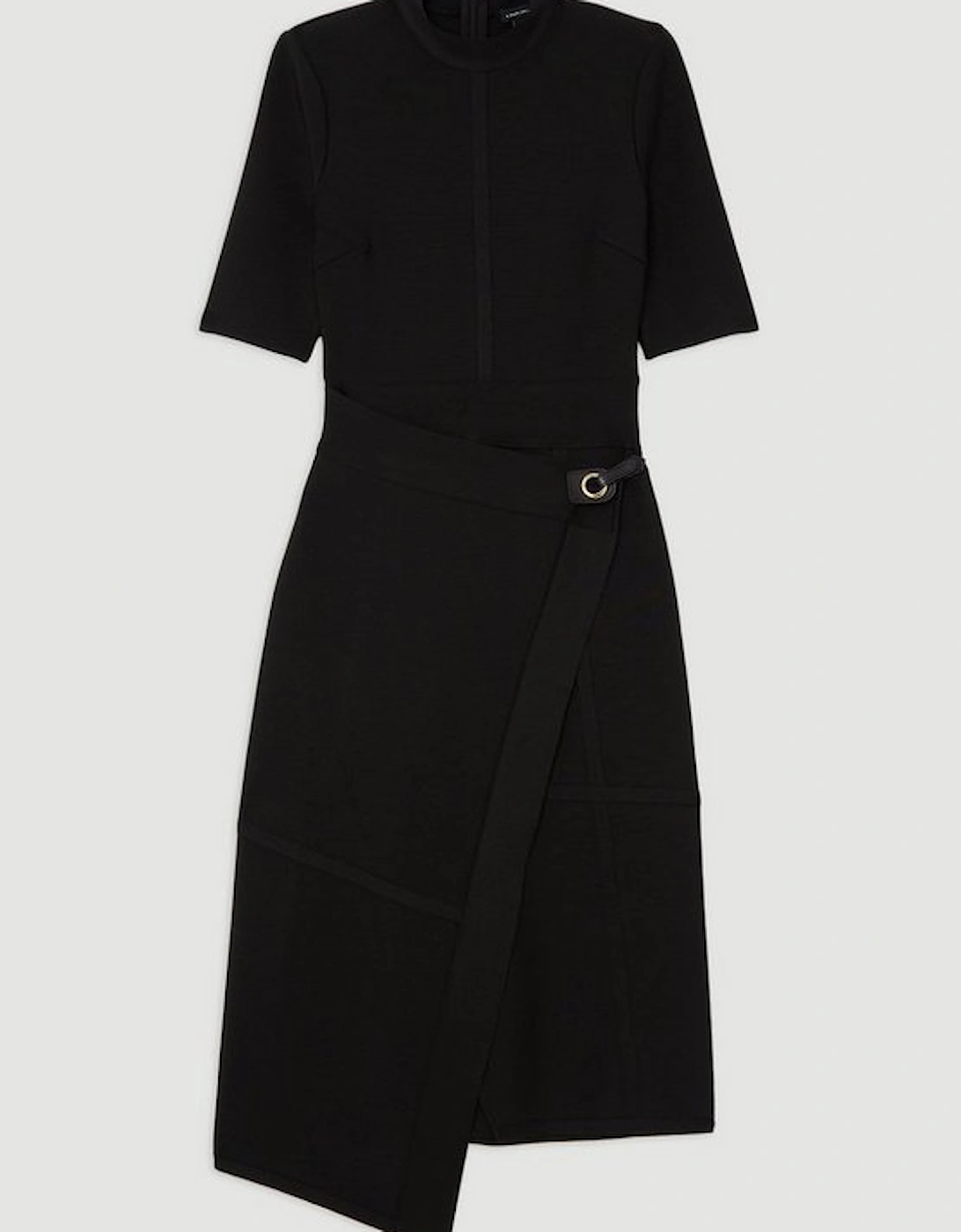 Plus Size Figure Form Bandage Asymmetric Knit Midi Dress