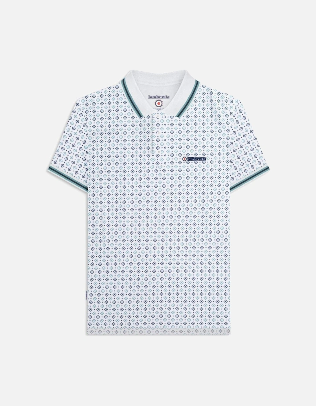 Mens Geometric Allover Print Polo Shirt, 2 of 1