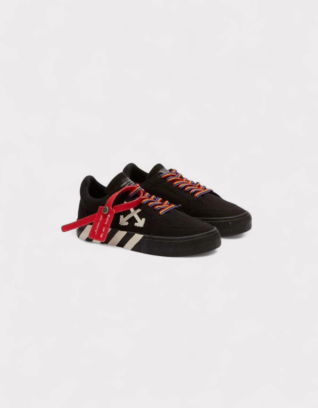 Vulcanised Lace Up Black White Kids