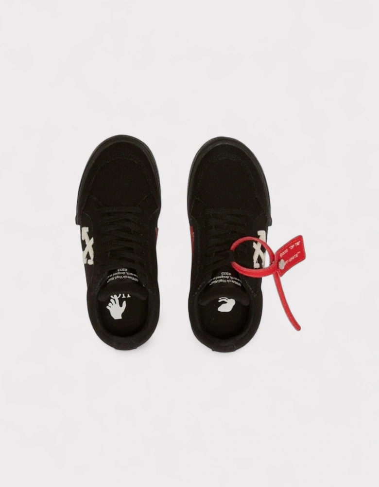 Vulcanised Lace Up Black White Kids